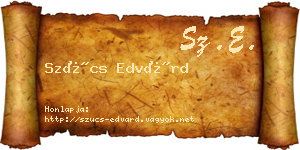 Szűcs Edvárd névjegykártya
